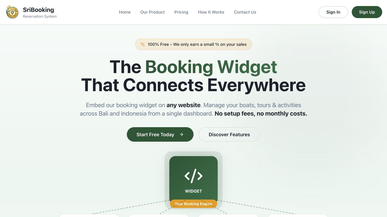 SriBooking homepage